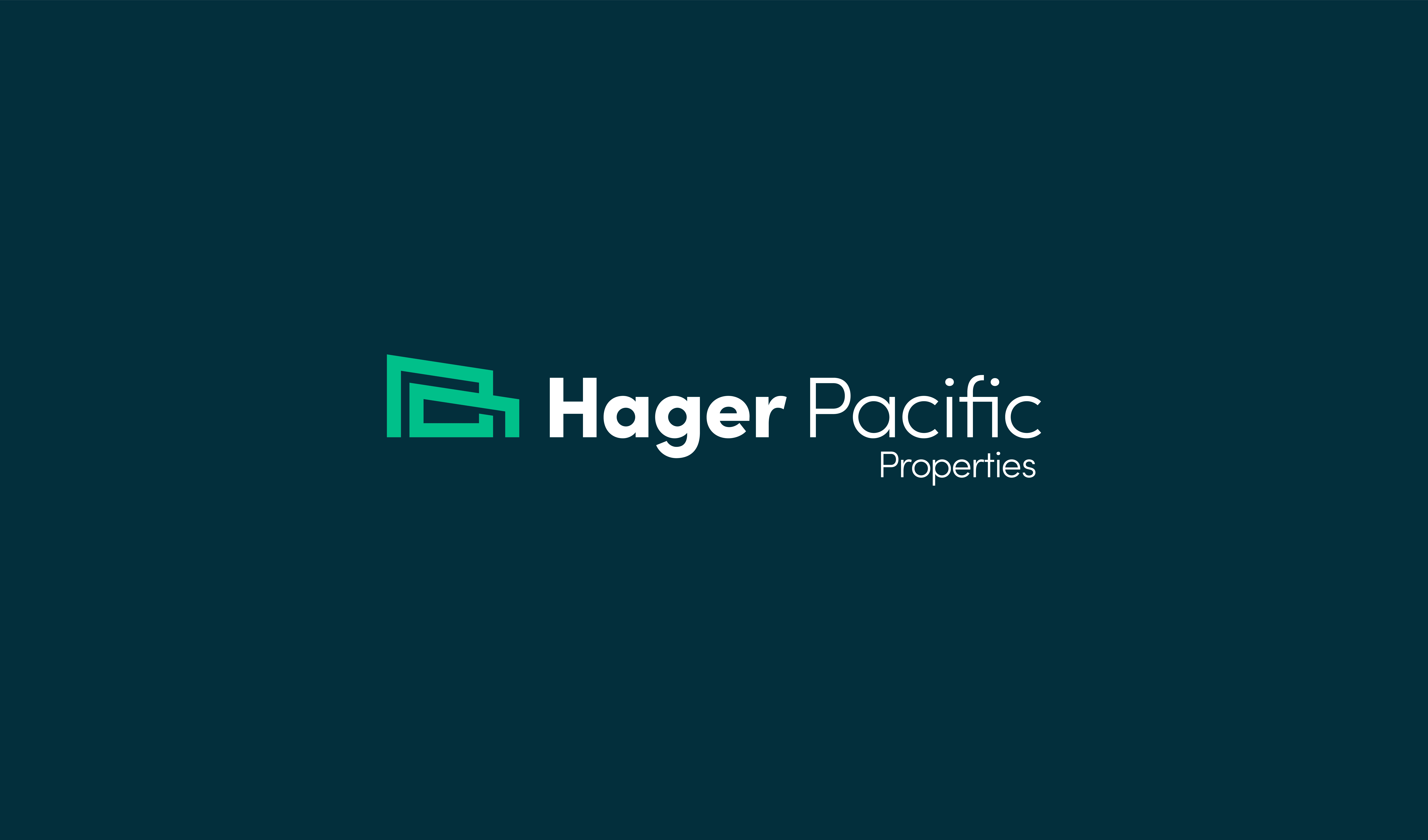 hager pacific properties logo, branding agency, real estate creative agency