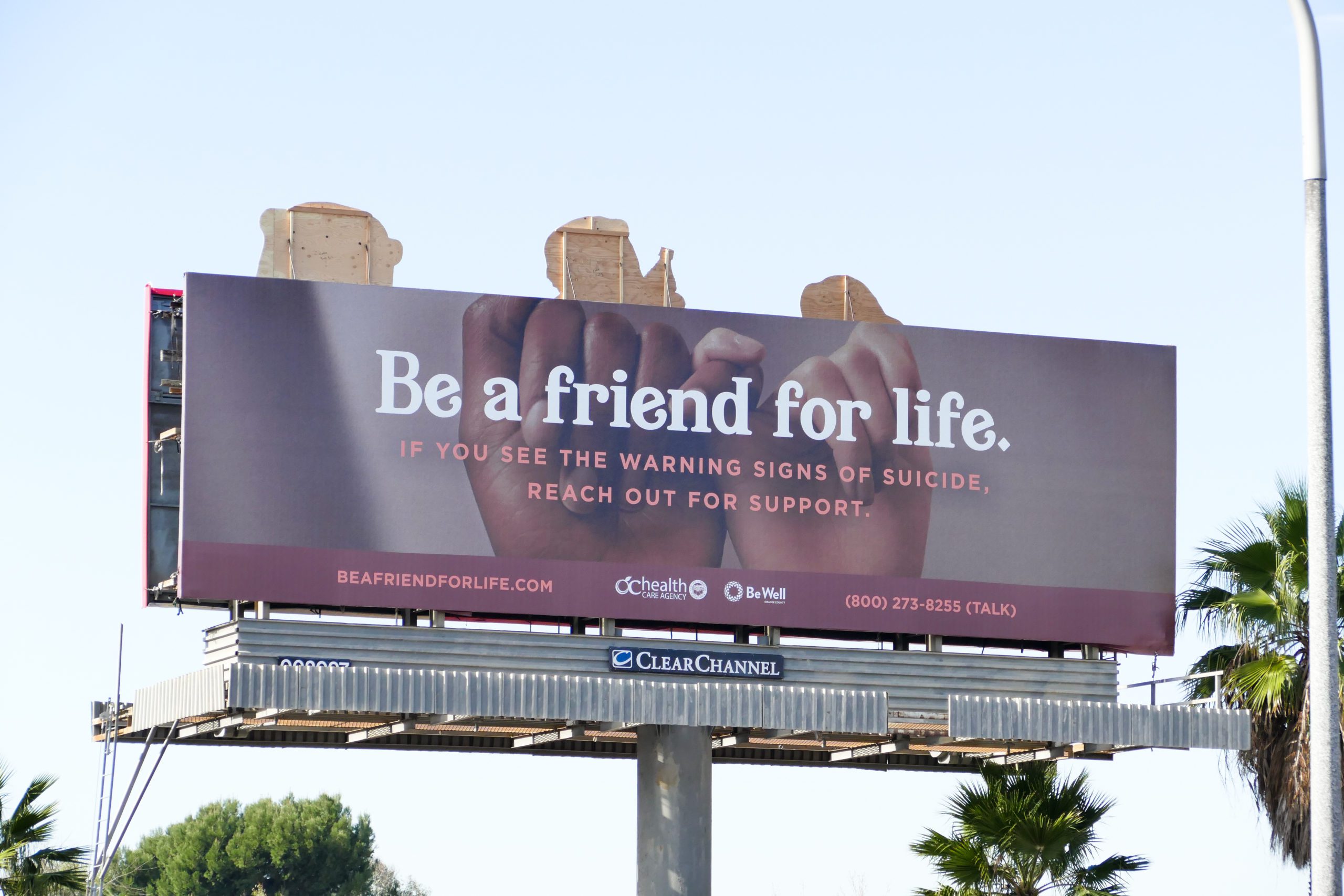 Orange County Health Care Agency youth suicide prevention campaign billboard, creative agency