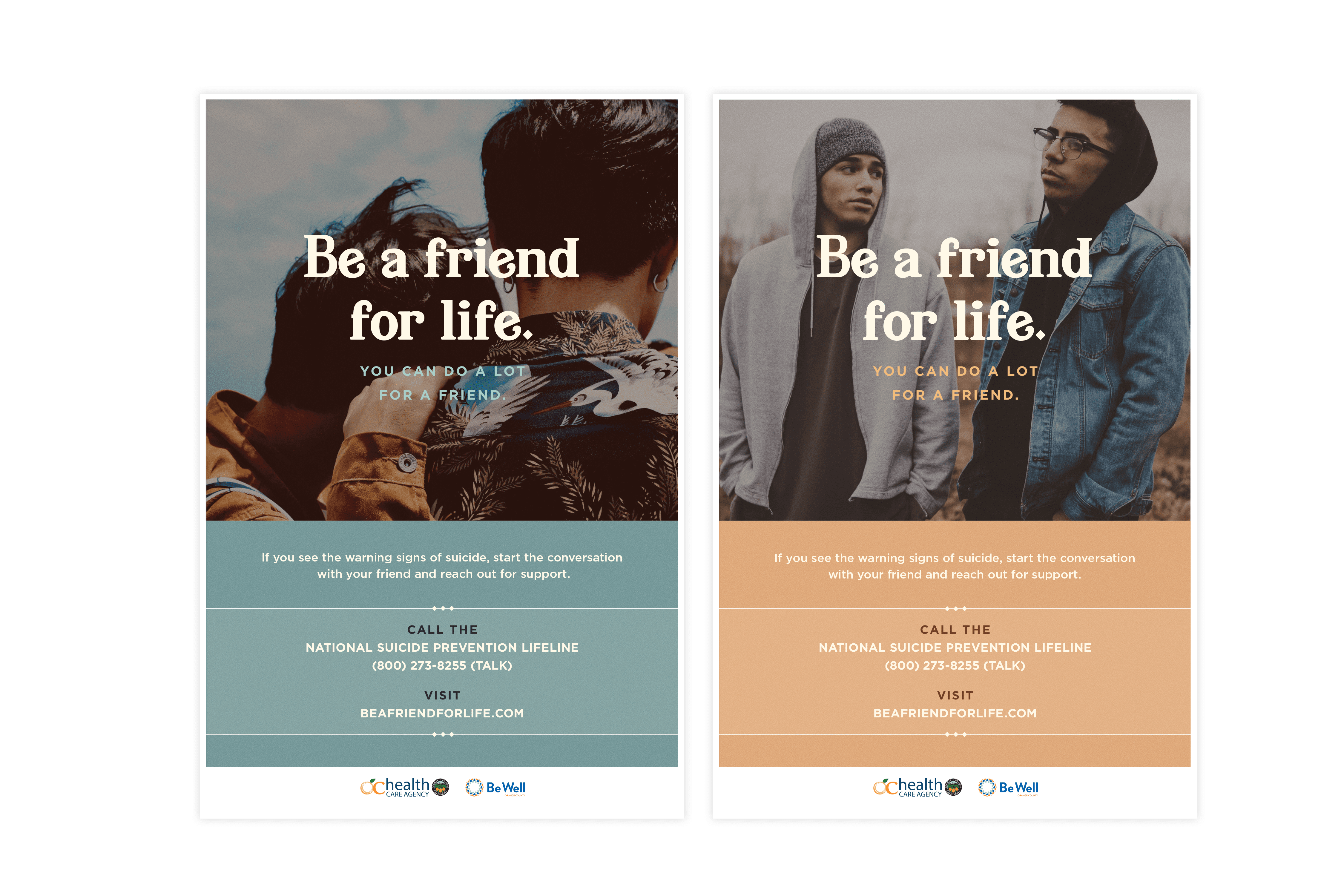 Orange County Health Care Agency youth suicide prevention campaign flyers, creative agency
