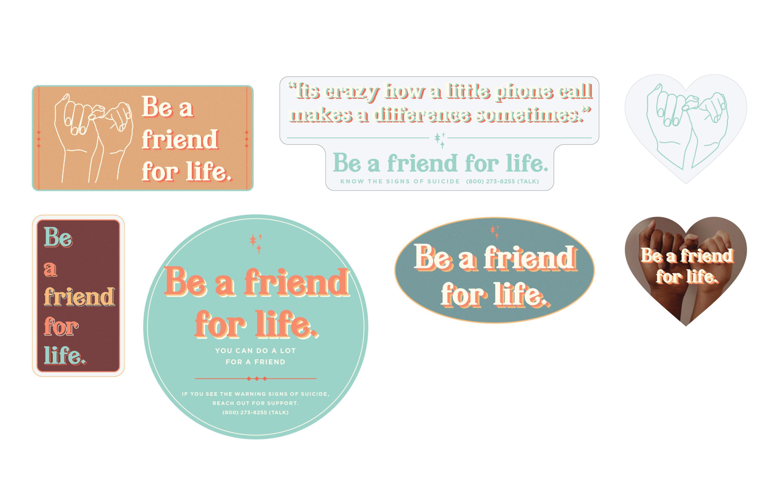 Orange County Health Care Agency youth suicide prevention campaign stickers & promotional materials, creative agency