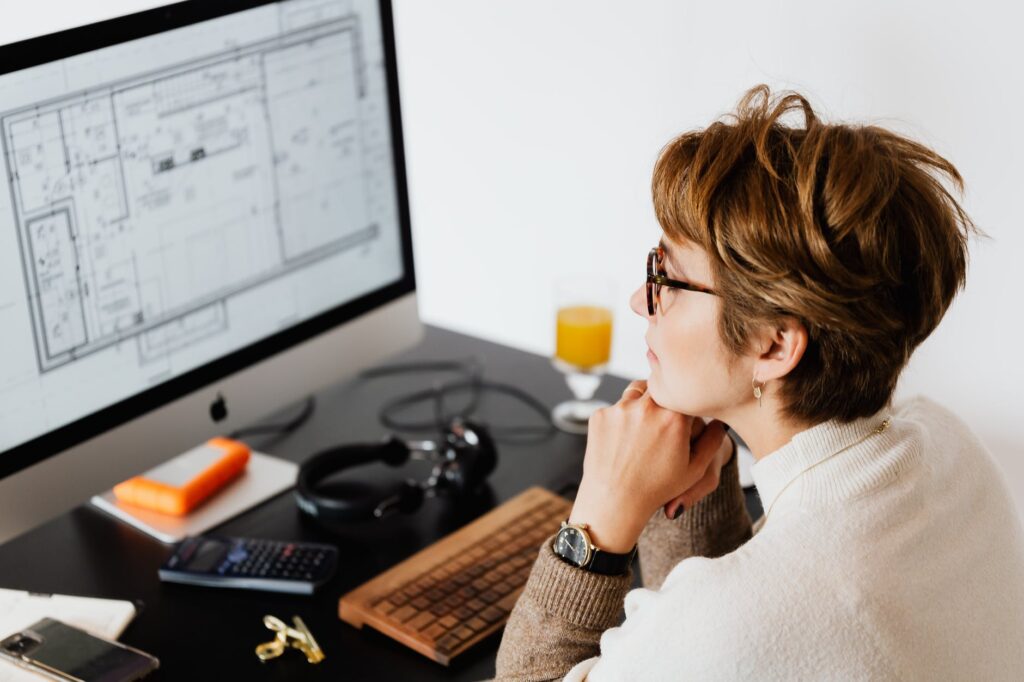 business professional using critical thinking skills