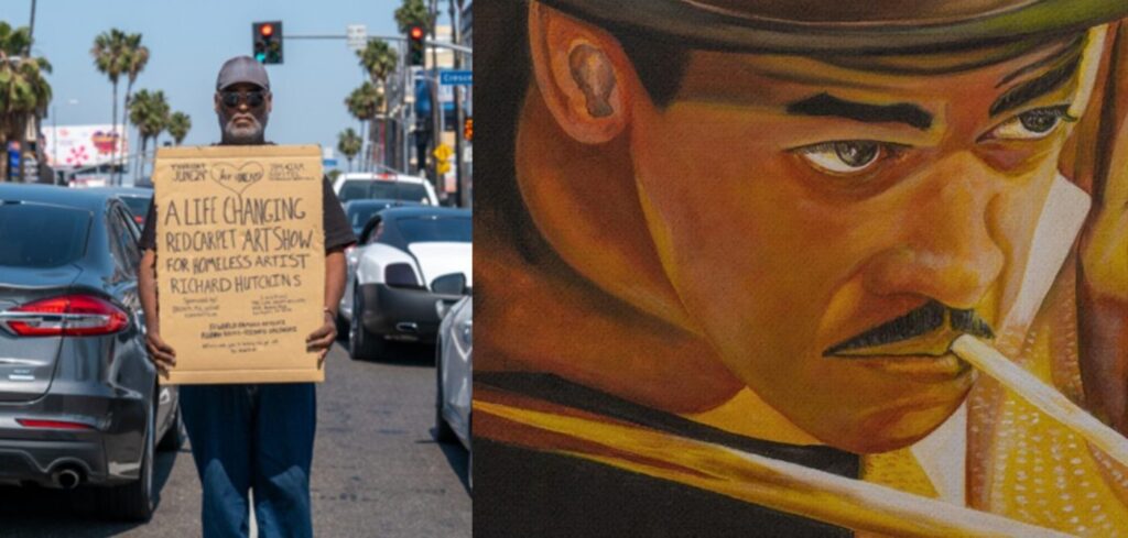 Good News Network Homeless Painter becomes LA’s Next Big Artist Richard Hutchins