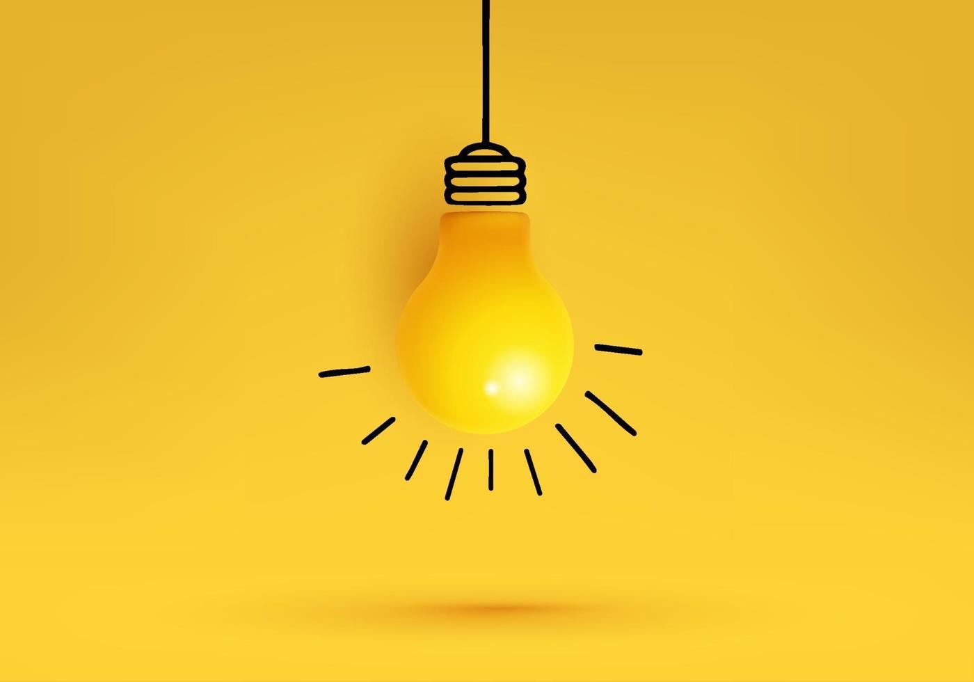 creative idea inspiration new idea and innovation concept with light bulb on yellow background vector 1